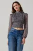 Floral Puff Sleeve Mock Neck Top sold by Astr