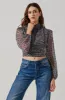 Floral Puff Sleeve Mock Neck Top sold by Astr
