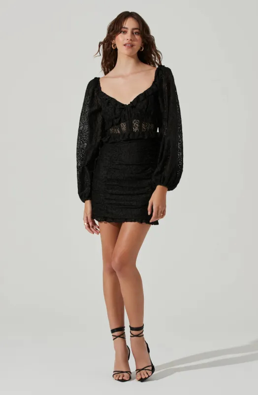 Chrisley Lace Corset Long Sleeve Mini Dress sold by Astr