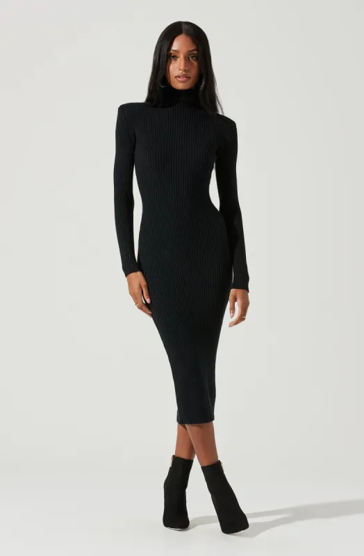 Abilene Long Sleeve Turtleneck Sweater Midi Dress sold by Astr