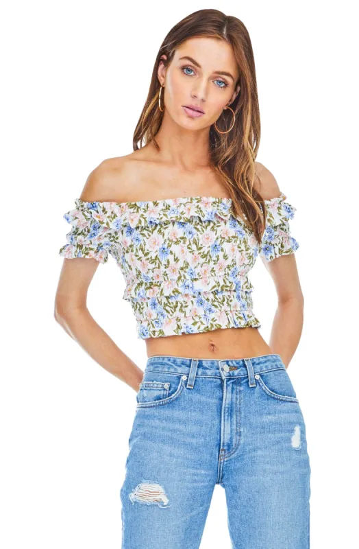 Tori Off Shoulder Crop Top sold by Astr