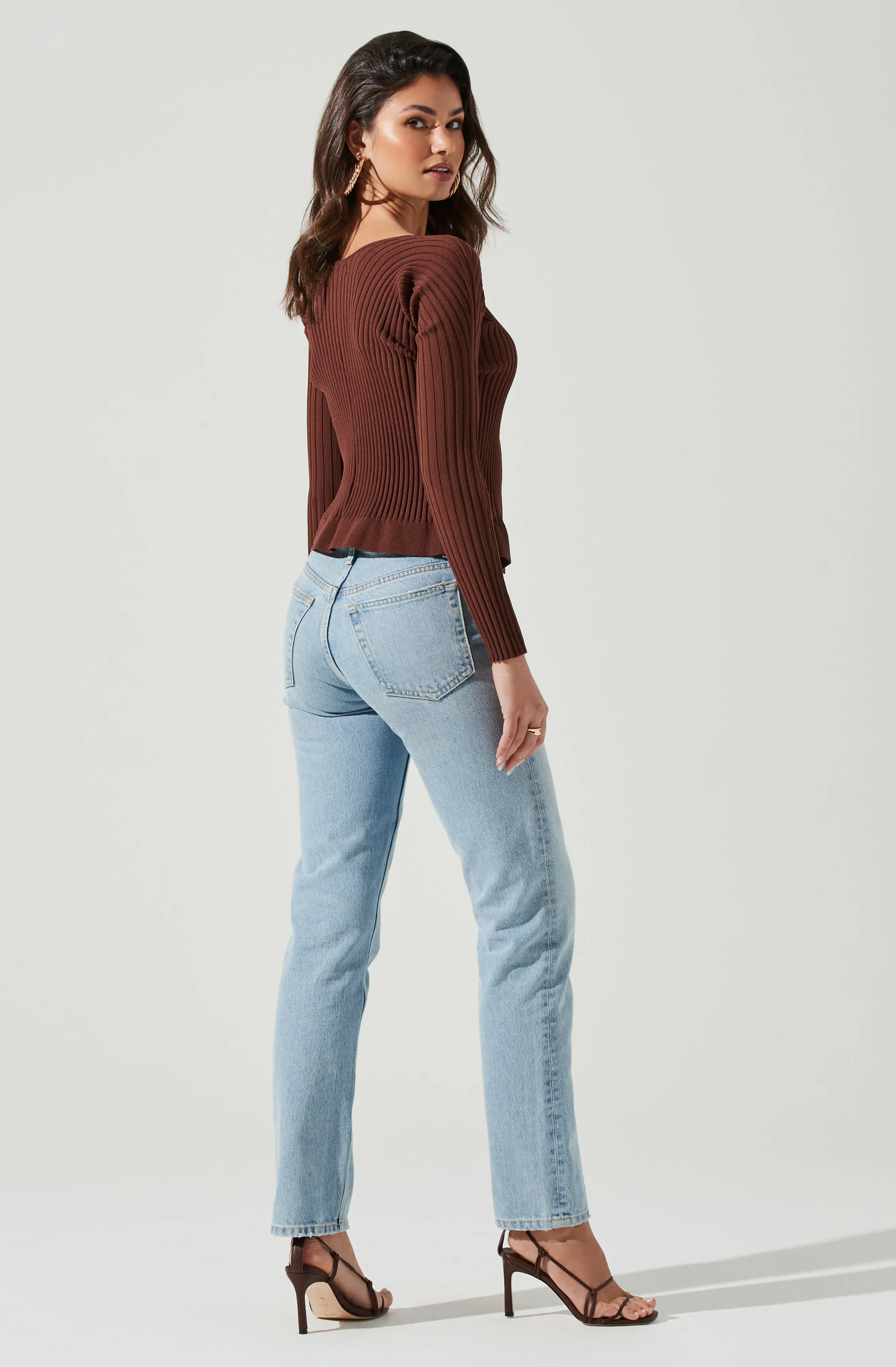 Angelique Ribbed Knit Chain Detail Cardigan sold by Astr product image thumbnail 5