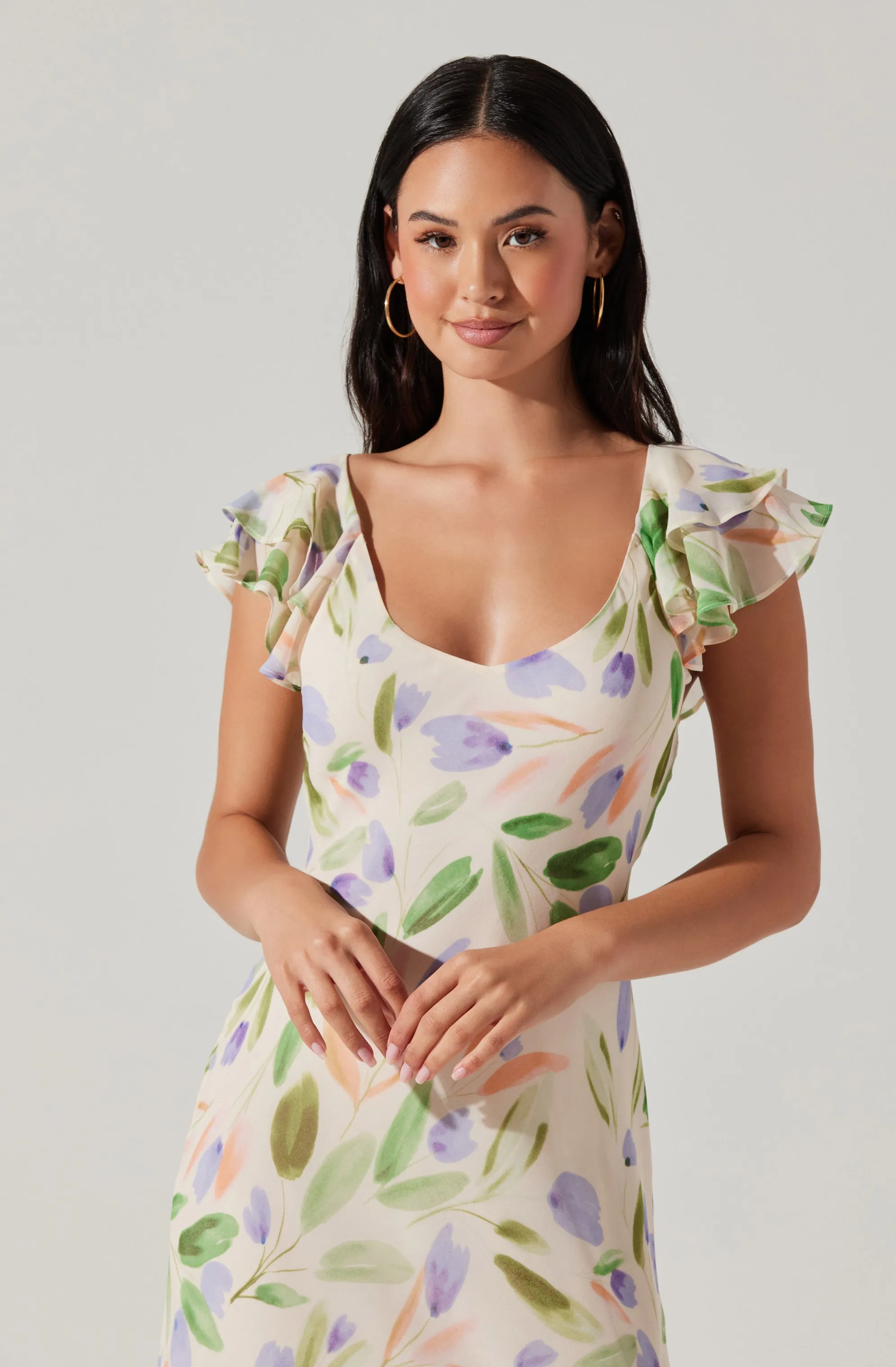 Wisteria Flutter Sleeve Maxi Dress sold by Astr product image thumbnail 2