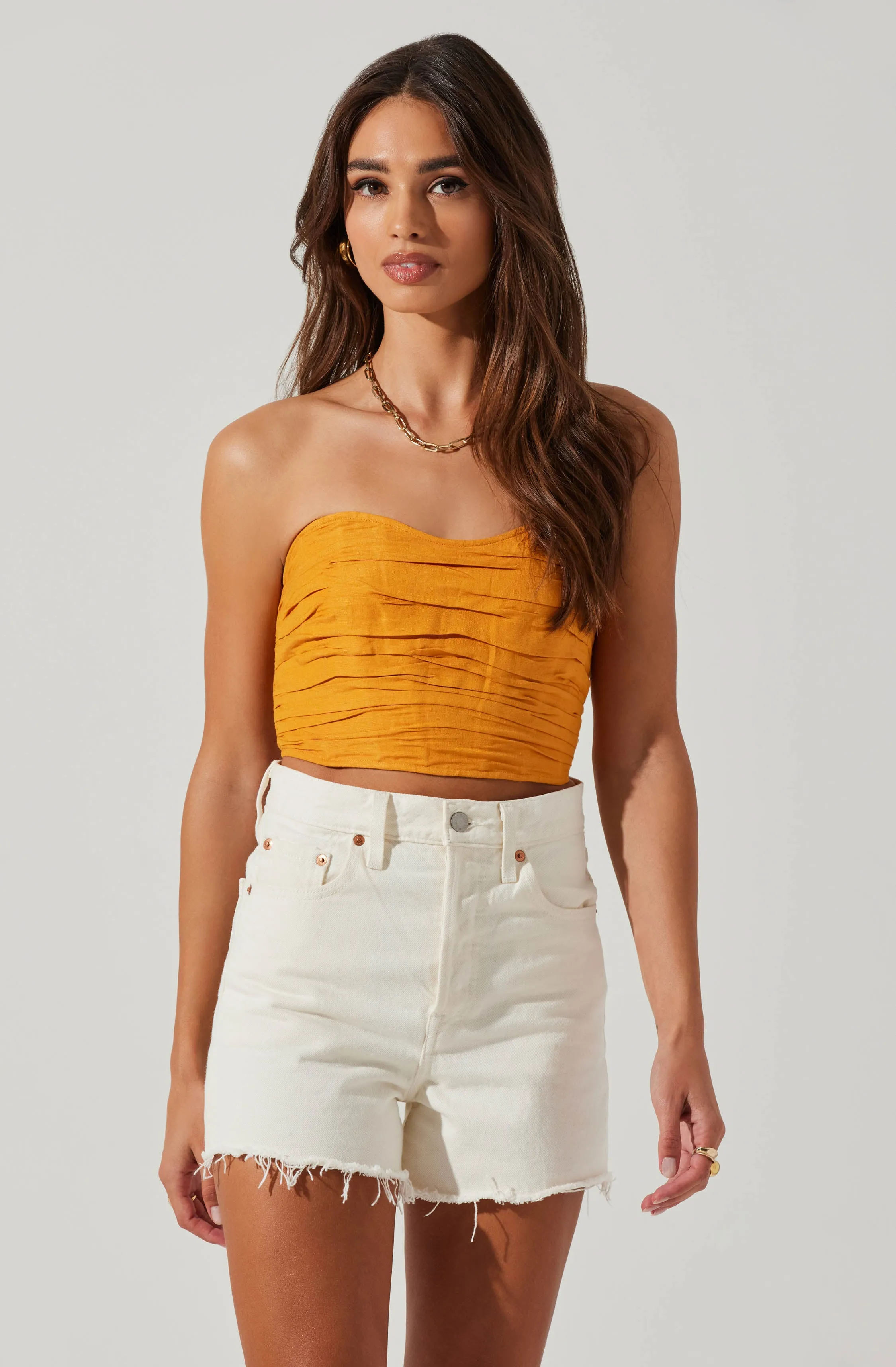 Jessamine Ruched Tube Top sold by Astr
