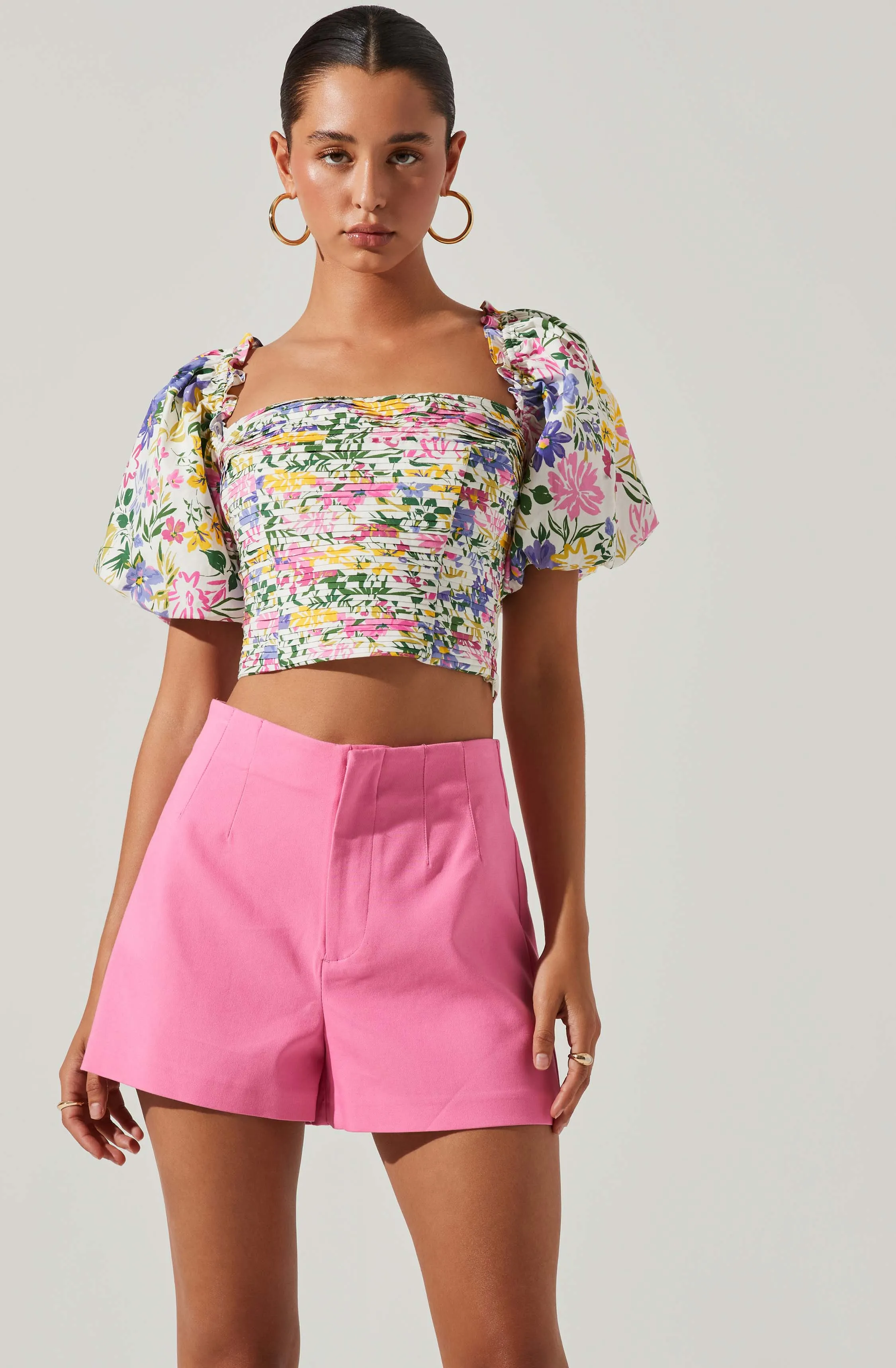 Lin Floral Puff Sleeve Top sold by Astr