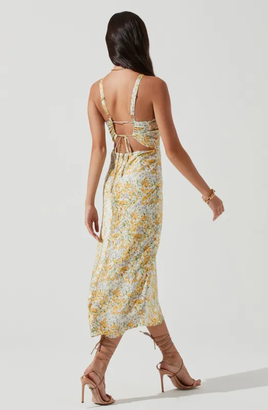 sandrine floral halter midi dress Sandrine Floral Halter Midi Dress - $59.20