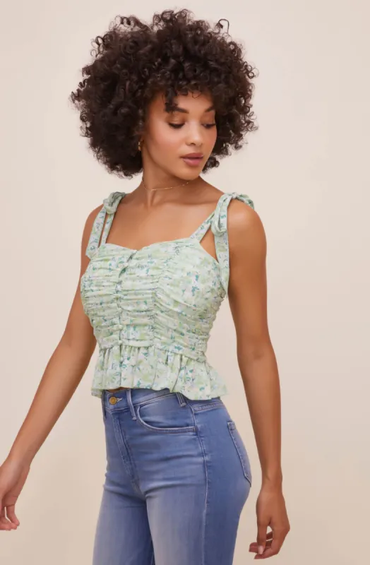 Duffy Ruched Floral Top made by Astr