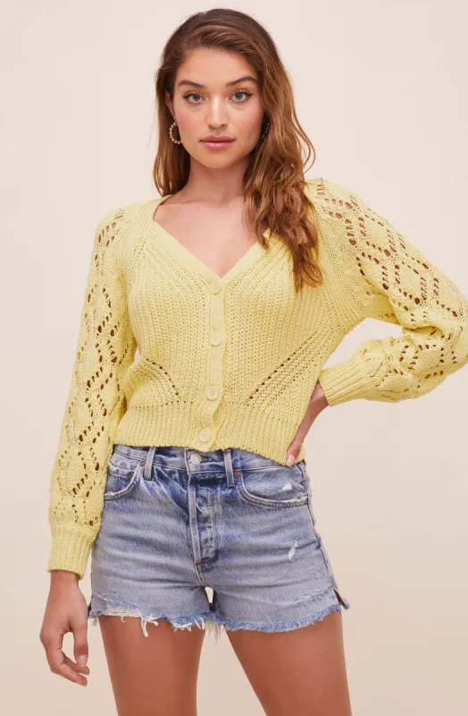 Angelica Pointelle Cardigan sold by Astr