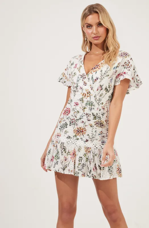 Floral Eyelet Mini Dress sold by Astr
