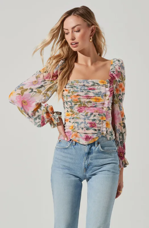 Tonina Floral Puff Sleeve Top sold by Astr