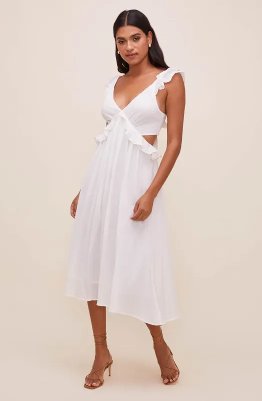 Nima Ruffle Midi Dress sold by Astr