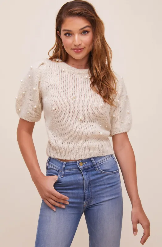 Giana Pearl Embellished Sweater sold by Astr