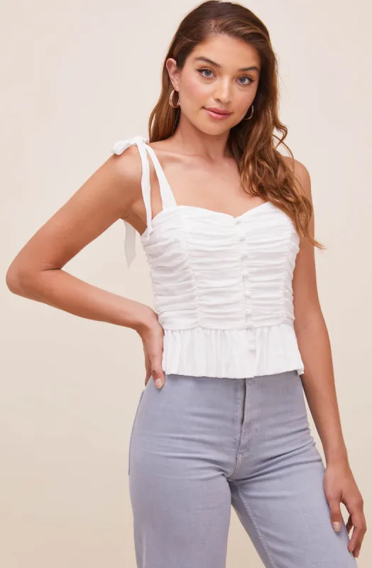 Duffy Sweetheart Neck Top made by Astr