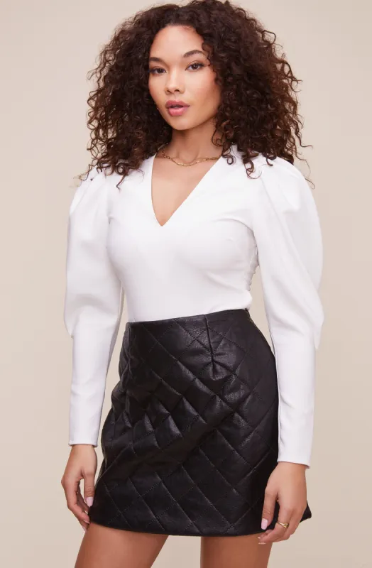 Johanna Puff Sleeve Bodysuit made by Astr