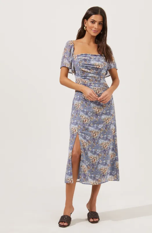 Flutter Sleeve Ruched Dress sold by Astr