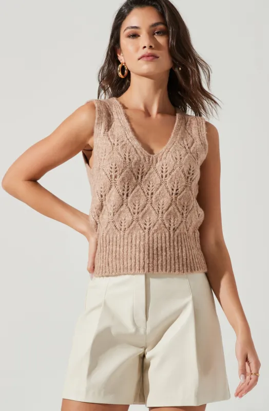 Carter Knit V Neck Vest sold by Astr