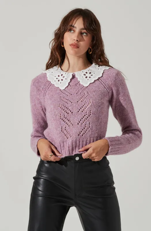 Embroidered Collar Sweater sold by Astr