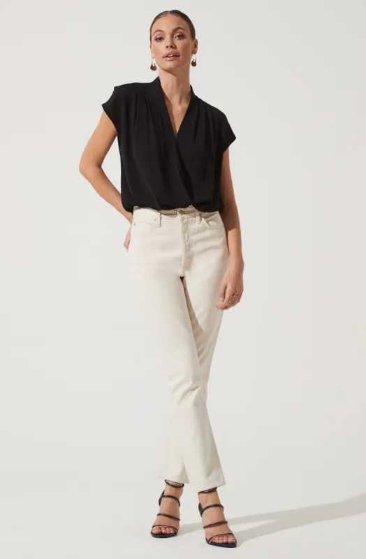 Short Sleeve Wrap Front Bodysuit sold by Astr