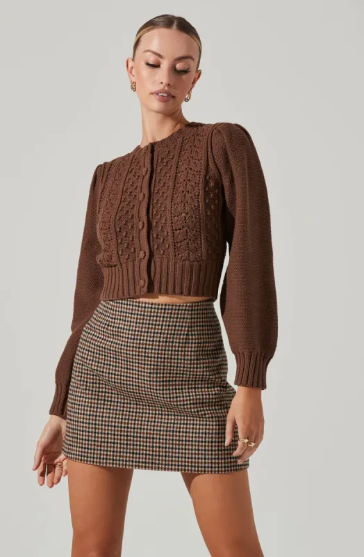 Marlena Cropped Cable Knit Cardigan made by Astr