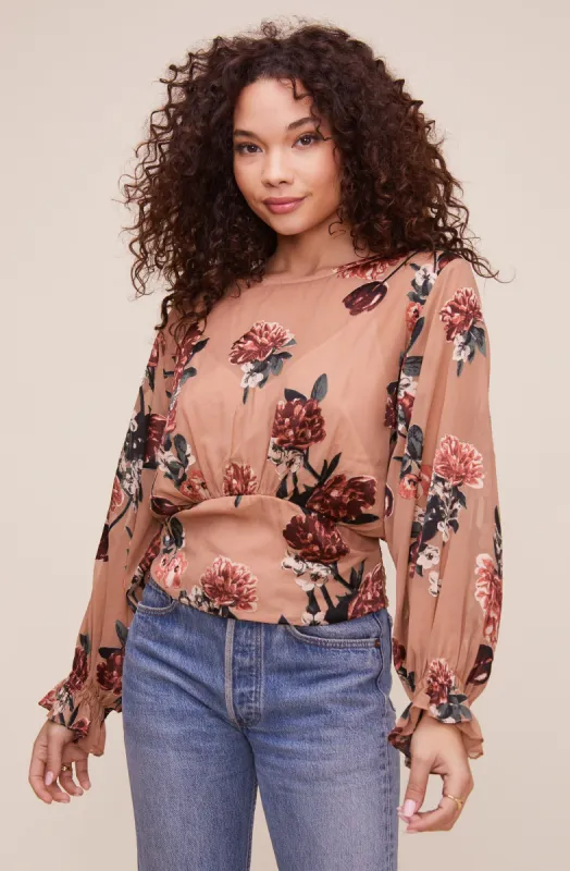 Nora Floral Top sold by Astr