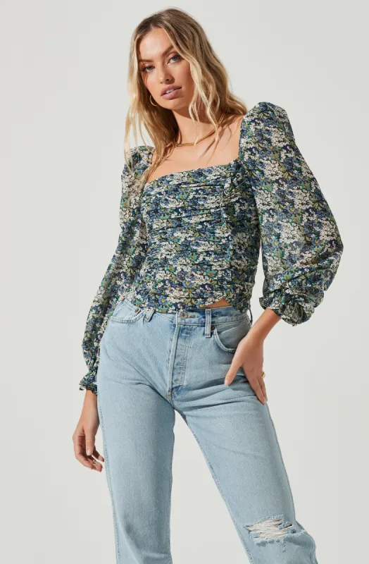 Tonina Floral Puff Sleeve Top sold by Astr