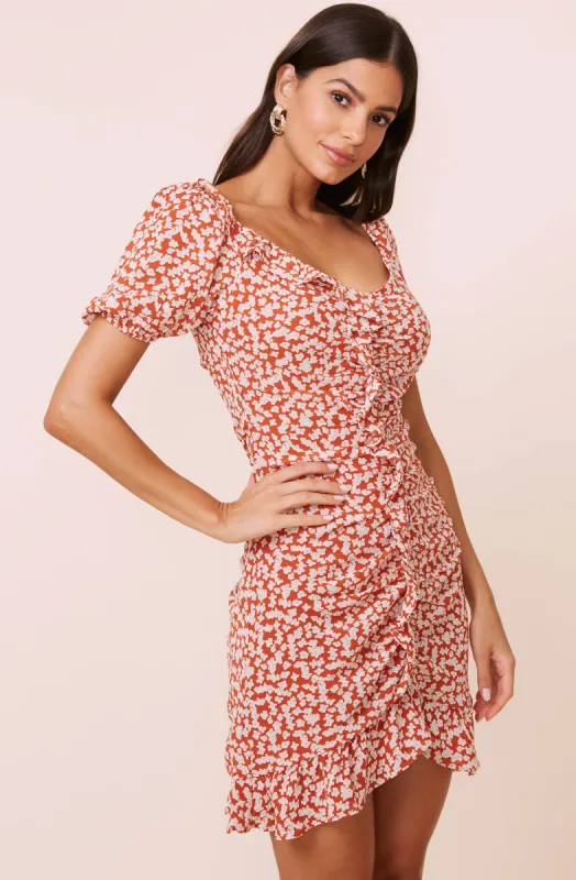 Shirred Ruffle Mini Dress sold by Astr