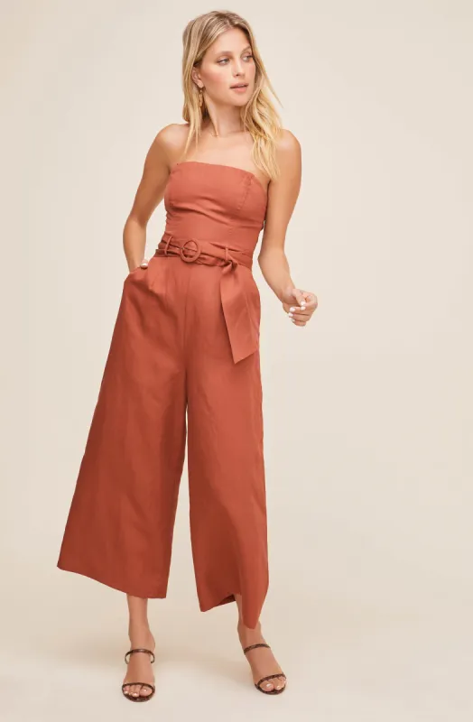Kona Strapless Jumpsuit made by Astr