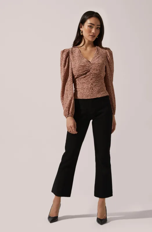 Cinched Front Long Sleeve Top sold by Astr
