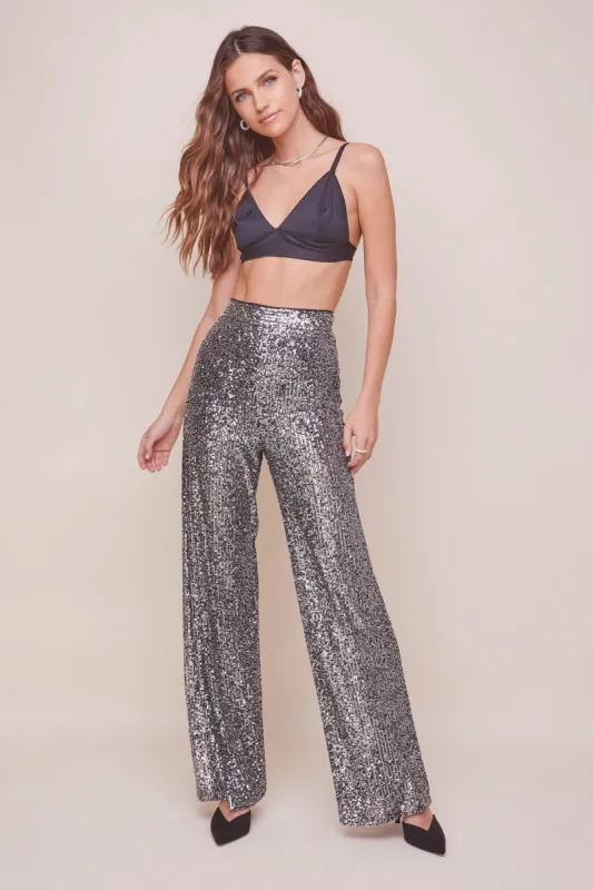 Selma Metallic Wide Leg Pant sold by Astr
