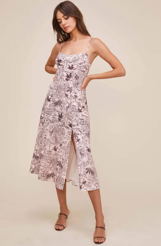 Keilani Tropical Midi Dress sold by Astr