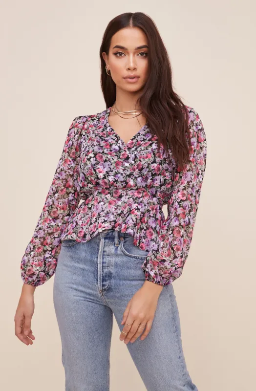 Wrap Front Long Sleeve Top sold by Astr