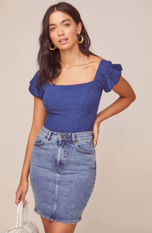 Aegean Puff Sleeve Bodysuit sold by Astr