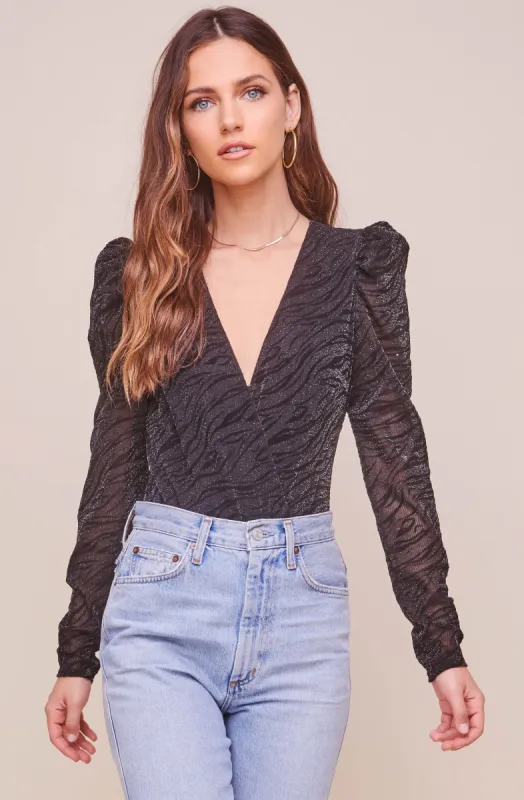 Wild Night Animal Print Bodysuit sold by Astr