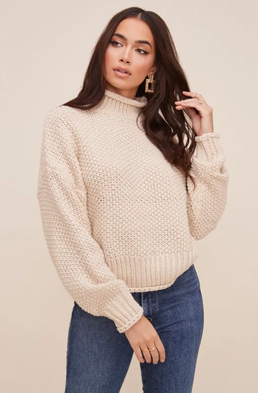 Mock Neck Knit Sweater sold by Astr