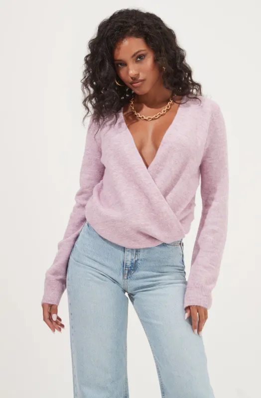 Chatsworth Wrap Front Sweater sold by Astr