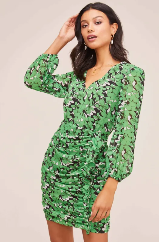 Shirred Long Sleeve Mini Dress sold by Astr