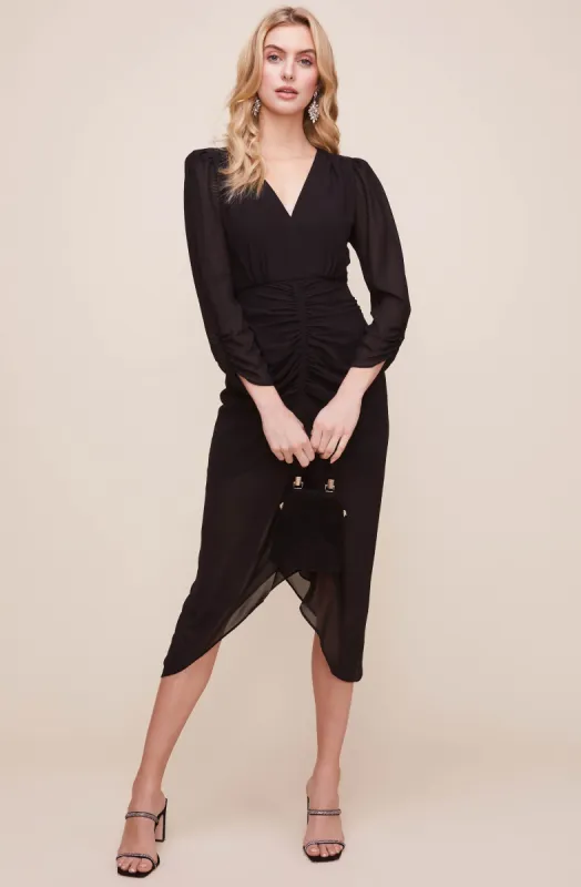 Margot Ruched Front Midi Dress sold by Astr