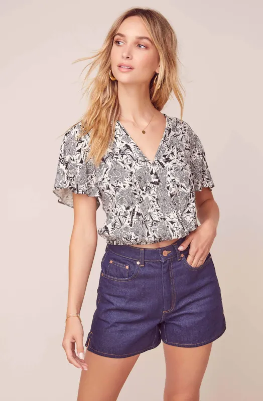 Jules Wrap Top sold by Astr