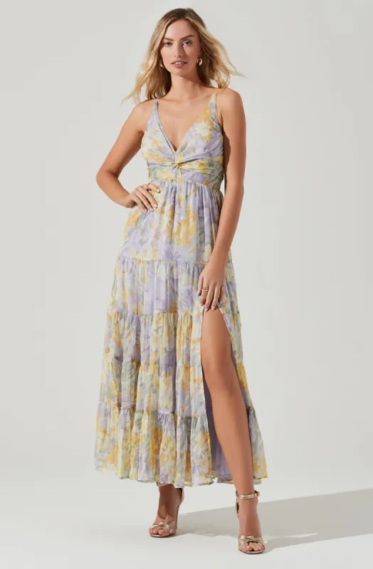 Elsa Floral Tiered Maxi Dress sold by Astr