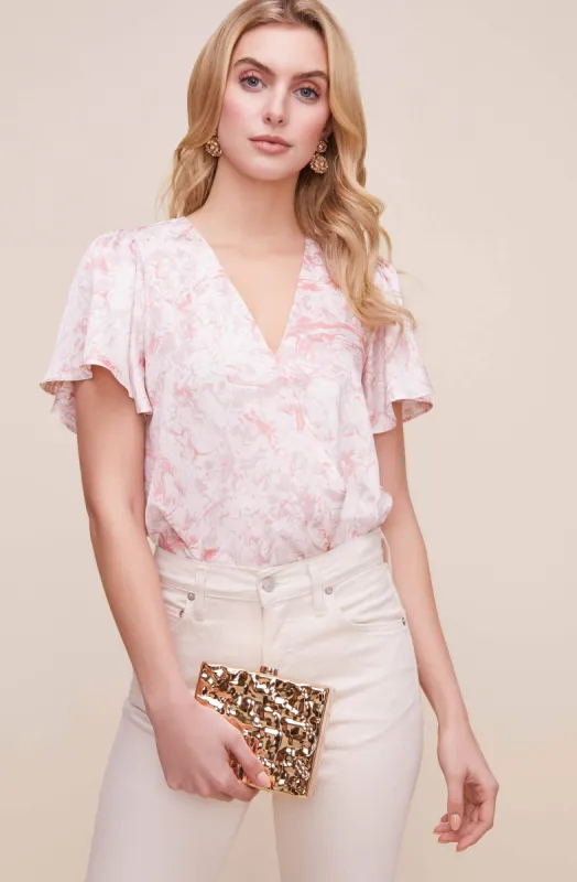 Flutter Sleeve Surplice Marble Top sold by Astr