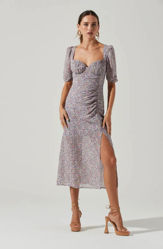 Front Slit Milkmaid Dress sold by Astr