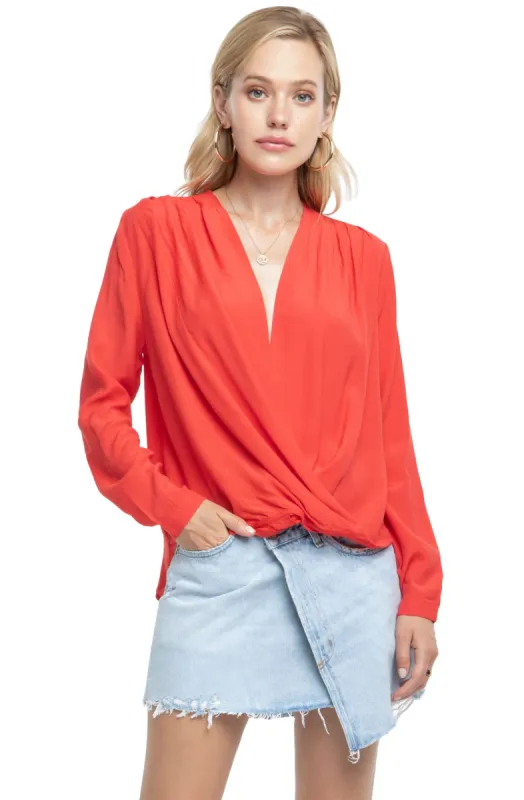 Long Sleeve Surplice Top sold by Astr