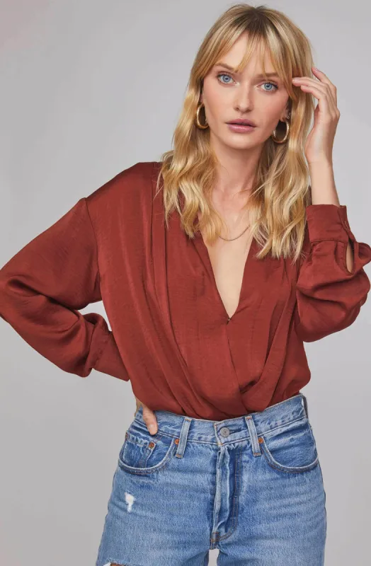 Yvette Wrap Bodysuit sold by Astr