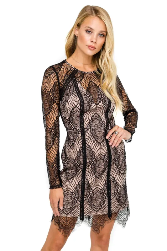 Long Sleeve Lace Bodycon Dress sold by Astr