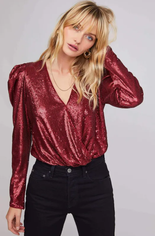 Shimmy Metallic Bodysuit sold by Astr