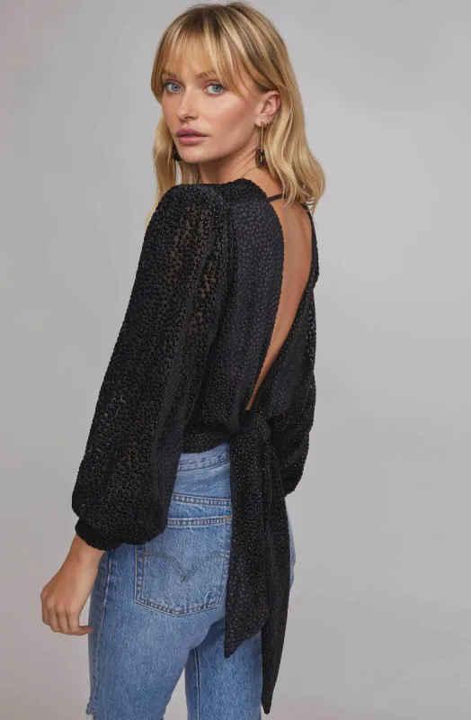 Ronan Velvet Tie Back Top sold by Astr