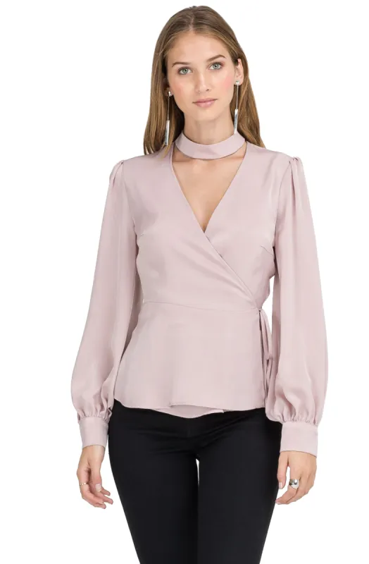 Choker Detail Wrap Top sold by Astr