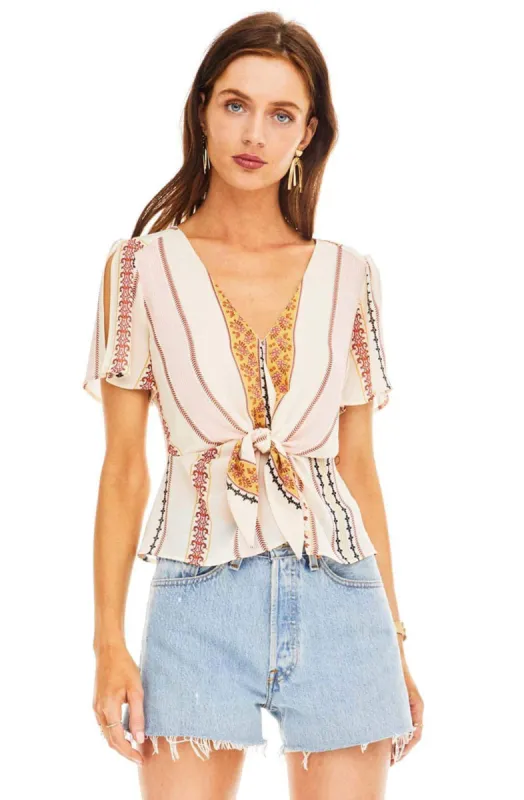 Candice Floral Stripe Top sold by Astr