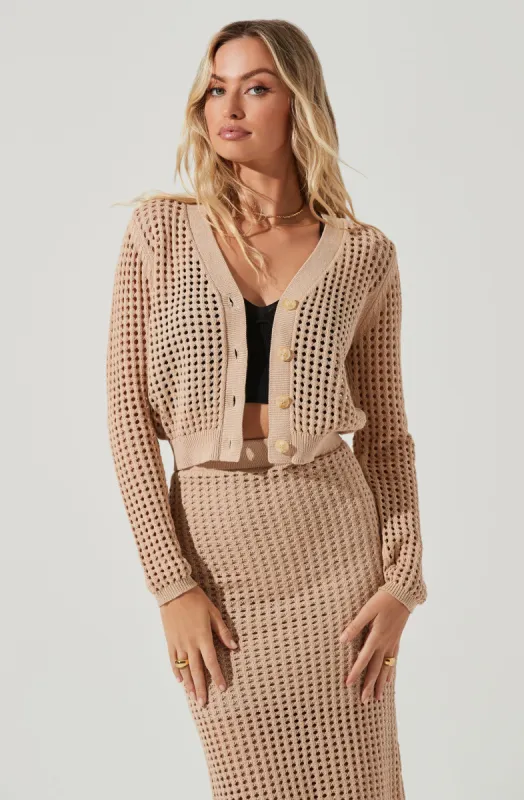 Halsey Crochet Button Front Cardigan made by Astr