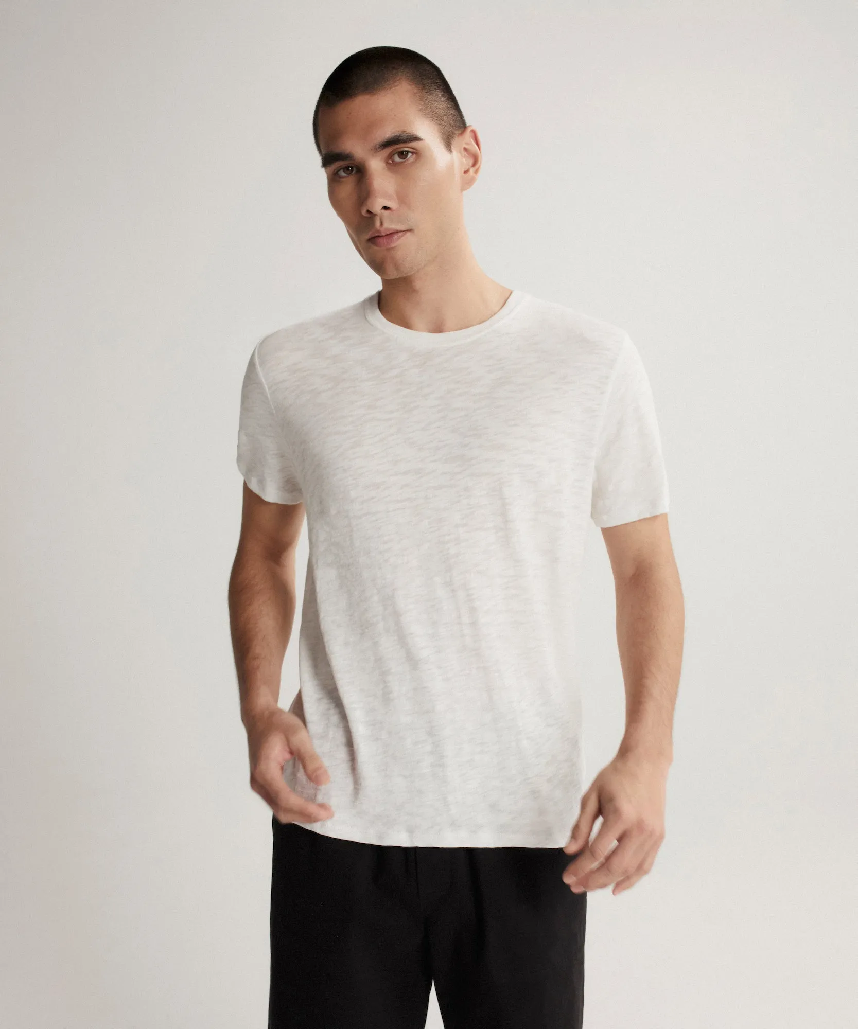 Slub Jersey Crew Neck Tee - White sold by ATM Anthony Thomas Melillo product image thumbnail 3